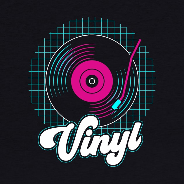 Vinyl Record Player Music Disc Phonograph Vaporwave Gift by Alex21